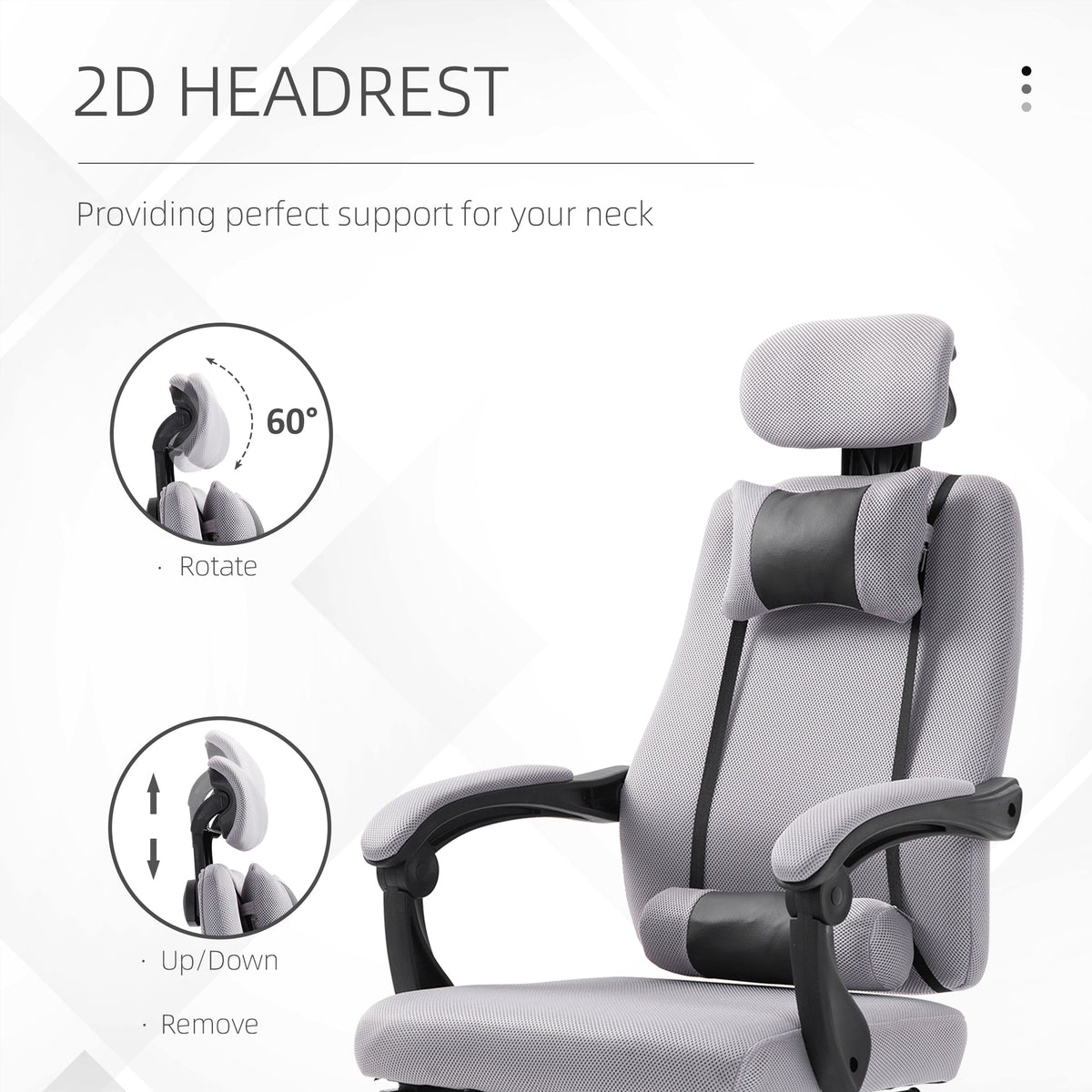 Brady Ergonomic Executive High Back Office Chair with Footrest and Lumbar Support-Grey