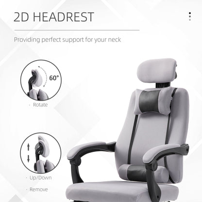 Brady Ergonomic Executive High Back Office Chair with Footrest and Lumbar Support-Grey