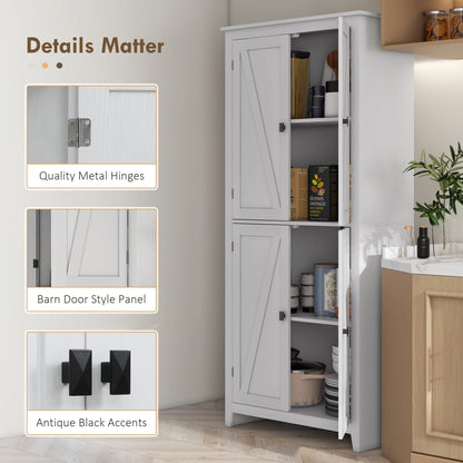 72" Freestanding Storage Cabinet, Kitchen Pantry Cabinet with Doors and Shelves for Dining Room, Natural