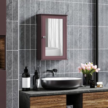 Bathroom Mirror Cabinet, Wall Mounted Medicine Cabinet with Door and Shelves, White
