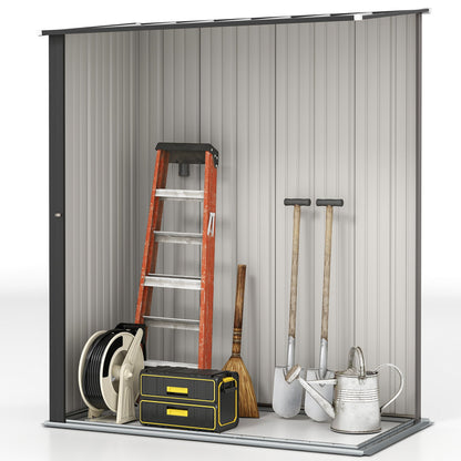 5' x 3' Outdoor Storage Shed, Steel Garden Shed with Single Lockable Door, Tool Storage Shed for Backyard, Black