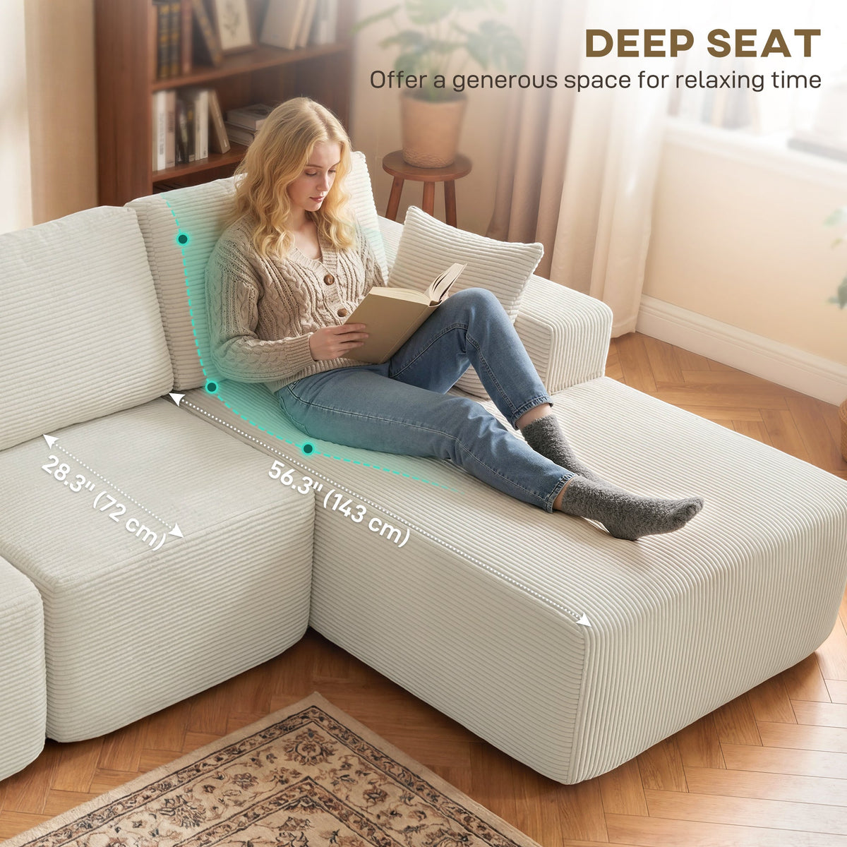 2-in-1 Modular Sectional Sofa, Boneless L Shaped Couch Sofa Bed, Dark Grey