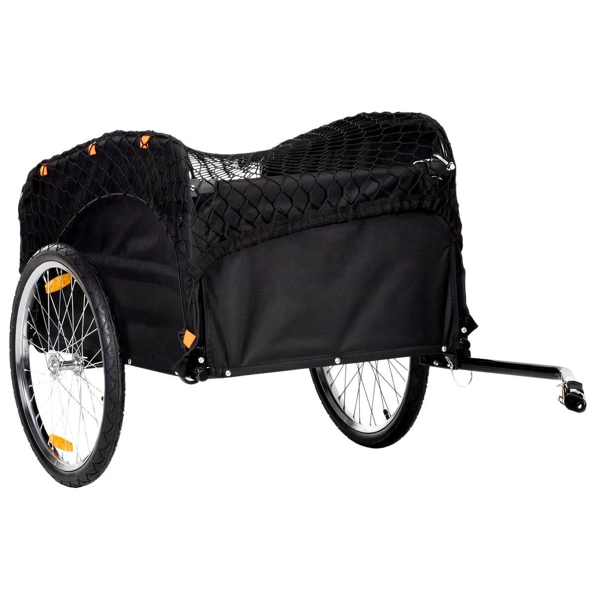 Bike Cargo Trailer, 45 Gal Bicycle Trailer Wagon Cart with Cargo Net, Quick Release 20" Wheels, Safe Reflectors