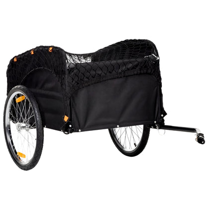 Bike Cargo Trailer, 45 Gal Bicycle Trailer Wagon Cart with Cargo Net, Quick Release 20" Wheels, Safe Reflectors