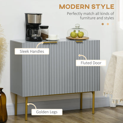 Modern Storage Cabinet Sideboard Buffet Cabinet with Gold Legs for Living Room Dining Room Hallway Black