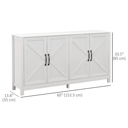 Sideboard Buffet, Storage Cabinet with Barn Door and Adjustable Shelf, TV Stand for TVs up to 65 Inches, Black Oak