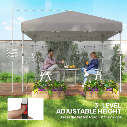 10' x 10' Pop Up Canopy with Sidewalls, Roller Bag, Height Adjustable Instant Tent for Outdoor, Garden, Patio, Black