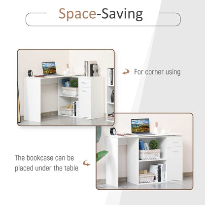 180° Rotating Home Office Corner Desk Storage Shelf Cabinet Black