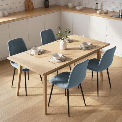 Dining Chairs Set of 4, Upholstered Dining Room Chairs with Steel Legs, Modern Kitchen Chair for Dining Room, Black