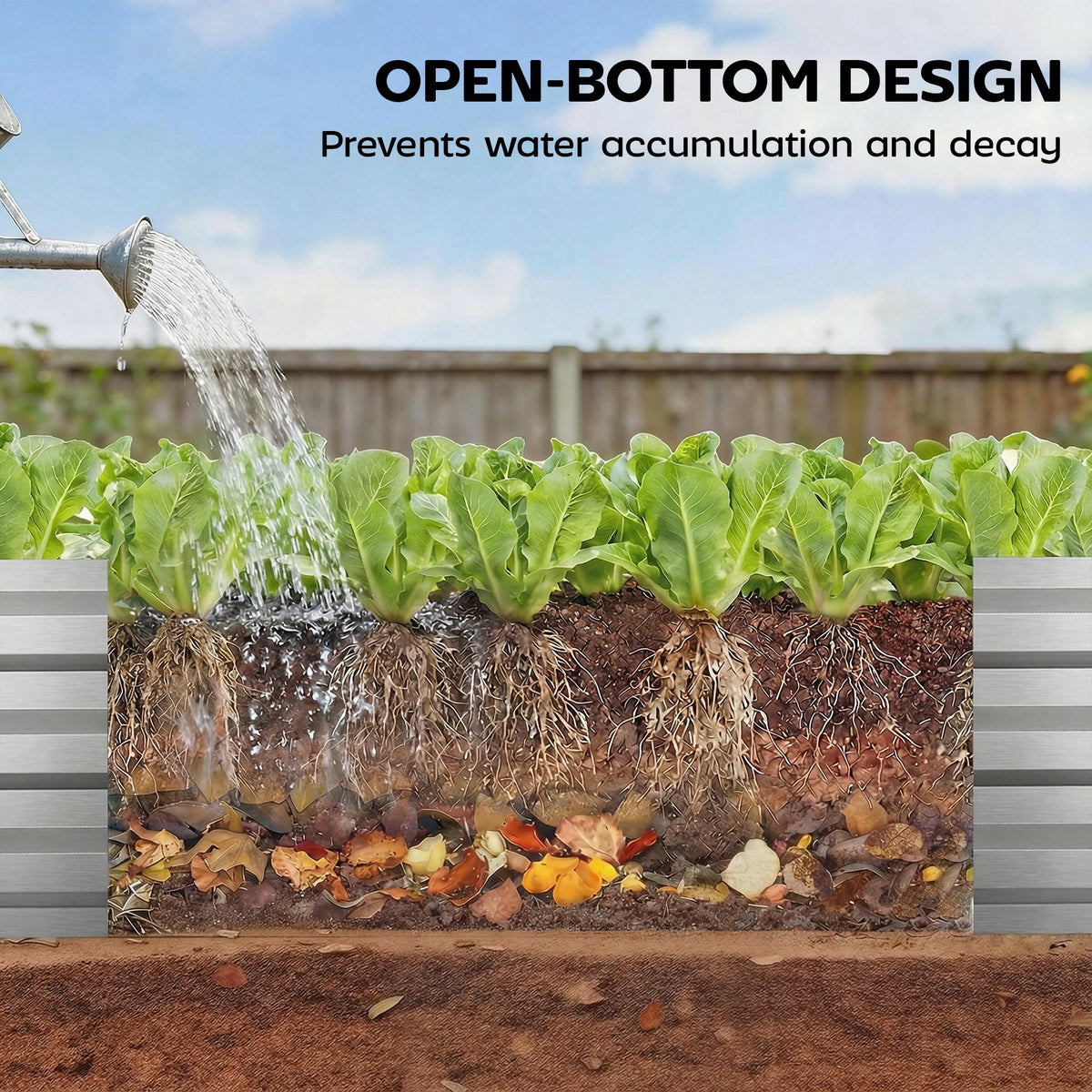 8'x2'x1' Galvanized Raised Bed, Large Elevated Planter Box for Growing Flowers, Herbs and Vegetables, Dark Grey