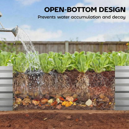 8'x2'x1' Galvanized Raised Bed, Large Elevated Planter Box for Growing Flowers, Herbs and Vegetables, Dark Grey