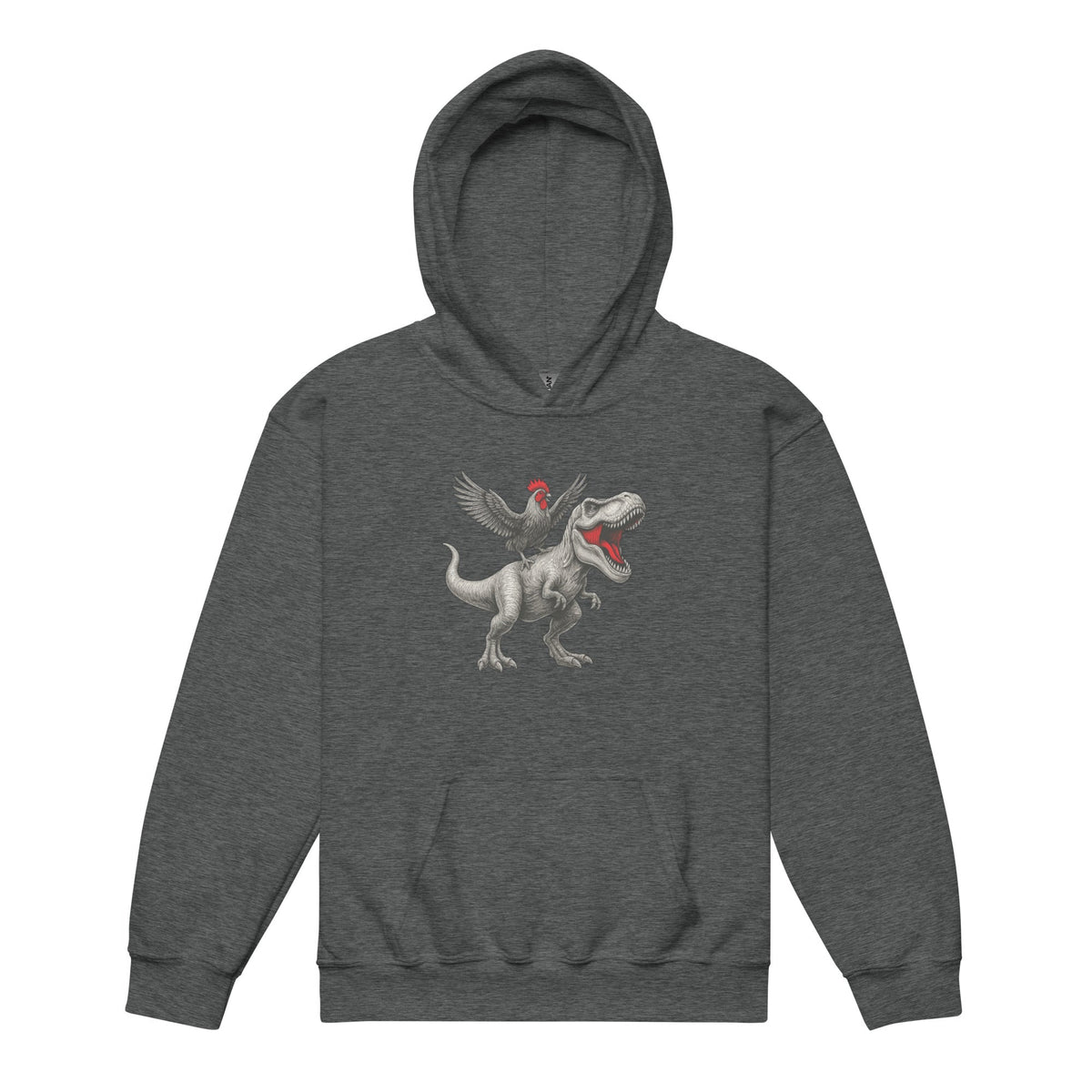 Chickasaurous Tyrannosaurs Pecks Youth heavy blend bunny hug (hoodie)