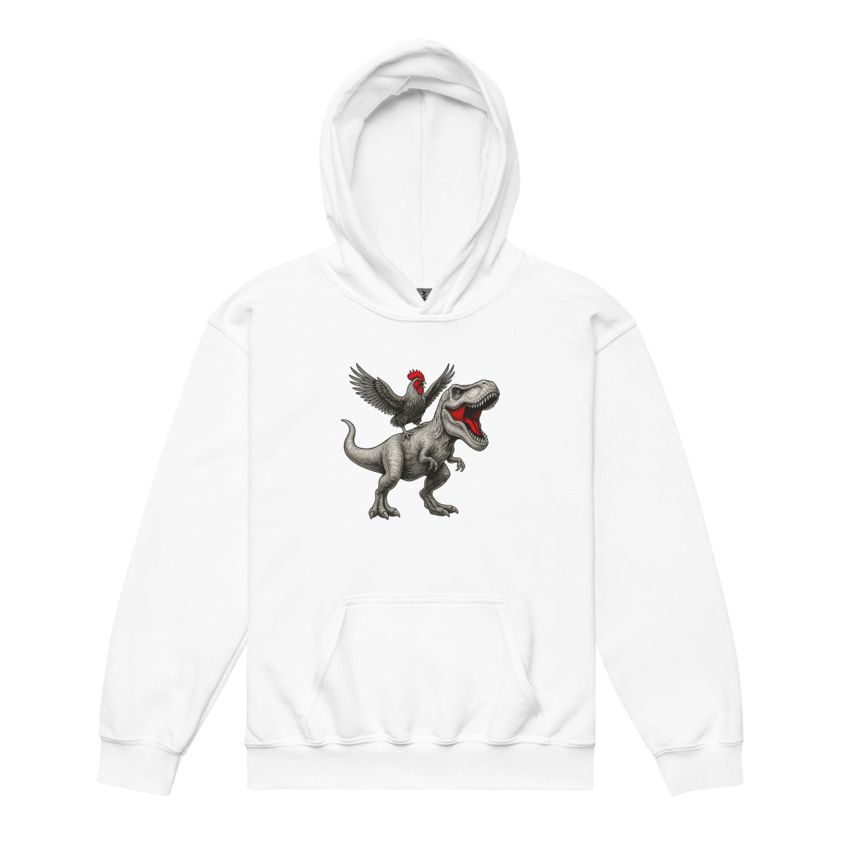Chickasaurous Tyrannosaurs Pecks Youth heavy blend bunny hug (hoodie)