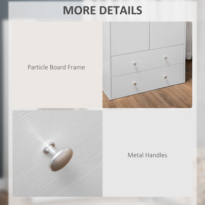 Briar Modern Wardrobe Closet with 2 Drawers and Hanging Rod-White