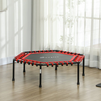 45" Rebounder Trampoline for Adult, Quiet Bungee Rebounder with LED Lights Remote Control, Red