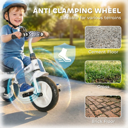 6 in 1 Kids Tricycle with Removable Handlebar and Canopy, Navy Blue