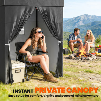 4 x 4 ft Compact Pop Up Canopy Tent, UPF 50+ Changing Room, Portable Instant Privacy Canopy with Mesh Window, Black