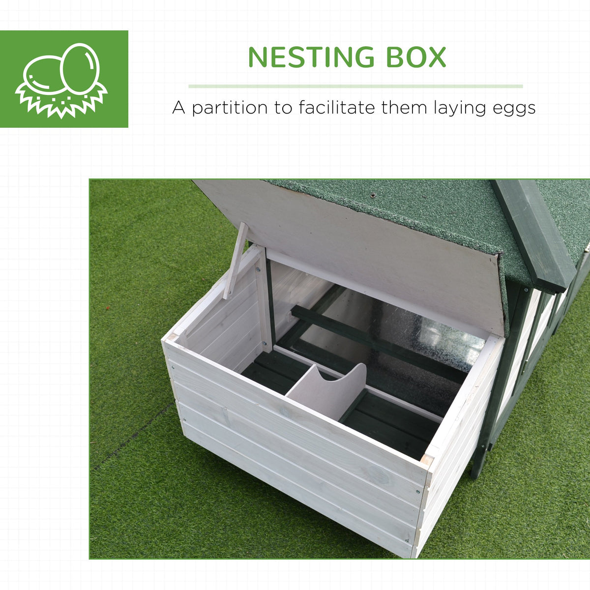 77" Chicken Coop Hen House Rabbit Hutch Poultry Cage Pen Outdoor Backyard with Nesting Box Run Natural