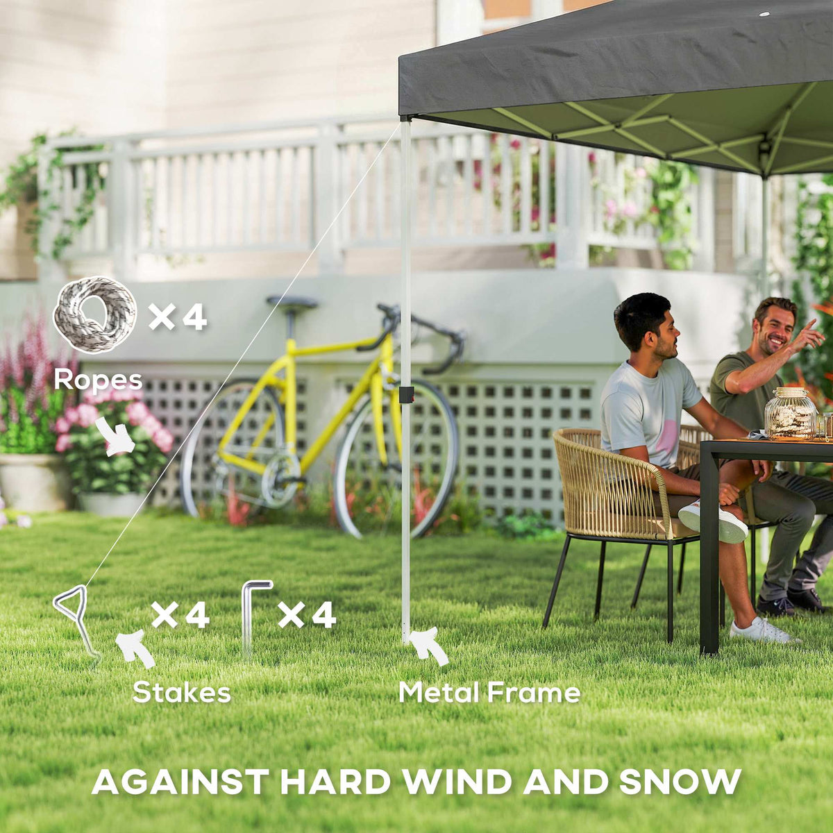 Pop Up Canopy Waterproof Canopy Tent with Carrying Bag for Parties Garden BBQs 9.8' x 9.8', Blue