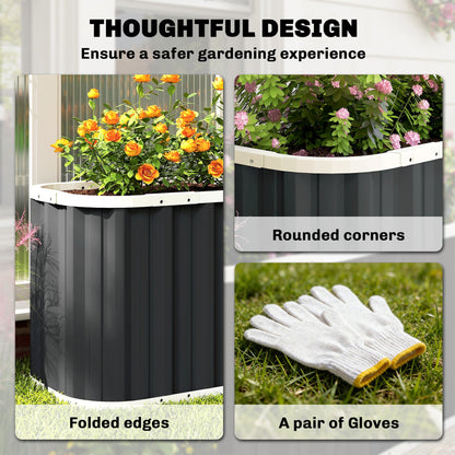 Galvanized Raised Garden Bed, Deep Root Planter Box, Outdoor Garden Bed with Plant Labels, 5' x 2' x 2', Dark Grey