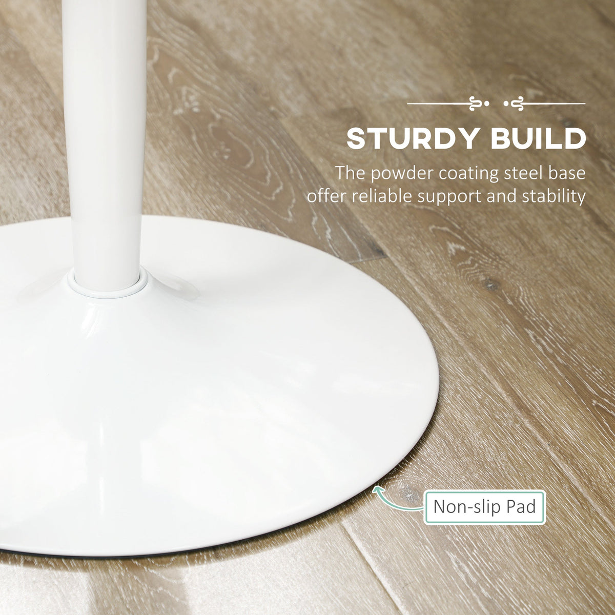Jan Modern Round Dining Table with Steel Base for Small Spaces-White